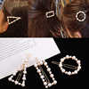 Hairgrip from pearl, square triangle, hairpins, simple and elegant design, internet celebrity