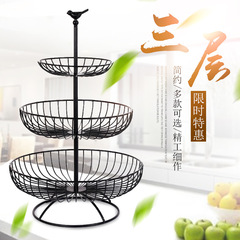 Nordic Modern Living Room Creative Iron Fruit Basket Home Use Three-Layer Fruit Tray Multi-Layer Dry Fruit Tray Snack Storage Basket