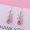 Long earrings, universal crystal with tassels, simple and elegant design, silver 925 sample