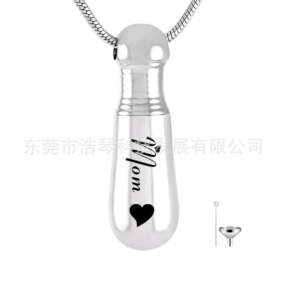 Трансграничные Горячие памятные родственники прах ожерелье персонализированные надписи маленькое сердце шкатулка Кулон Мода флакон духов