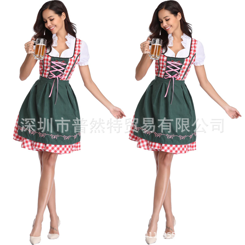 新款巴伐利亚民族服装成人女款德国啤酒服装酒吧餐厅工作服演出服