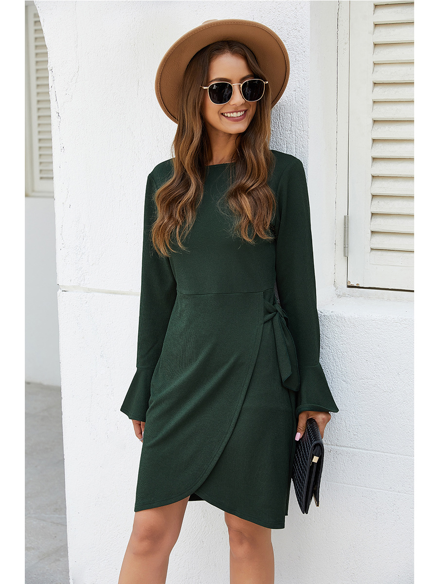  autumn and winter sweater sexy solid color dress wholesale NSAL2063