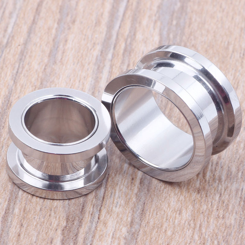 10mm Colored Pulley Ear Expander, Stainless Steel/Titanium Steel Ear Piercing Jewelry, Hollow Taper Earrings detail image 9