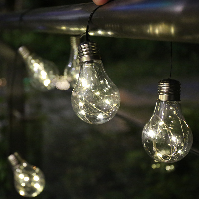 亚马逊跨境爆款LED圣诞太阳能灯串灯泡灯户外创意装饰庭院灯定制