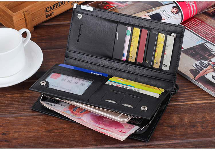 Long Wallet Men's Multi-card Zipper Clutch Bag Simple European And American Style Factory Sales display picture 10
