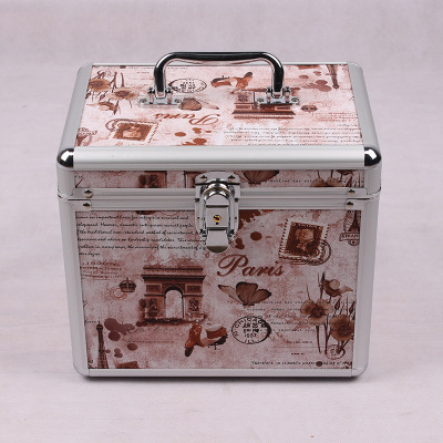 厂家定制加大火烈鸟铝合金化妆箱手提双层带锁足浴技师便携工具箱|ms