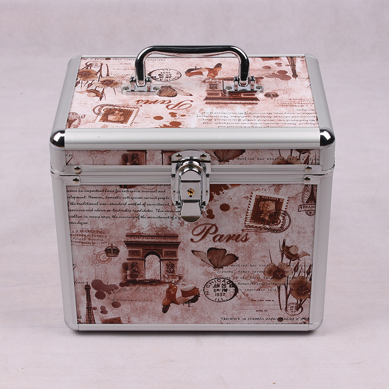 厂家定制加大火烈鸟铝合金化妆箱手提双层带锁足浴技师便携工具箱|ms