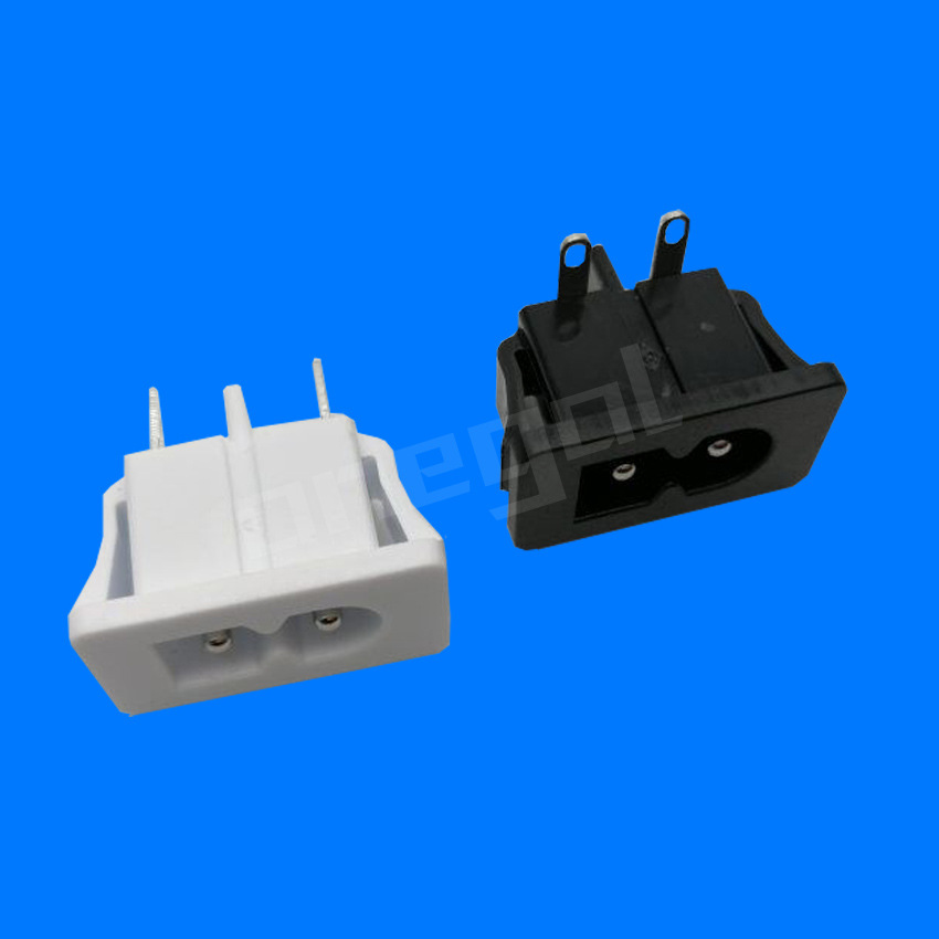 AC八字插座 两孔极性插座 C8两芯卡式插座 8字插座