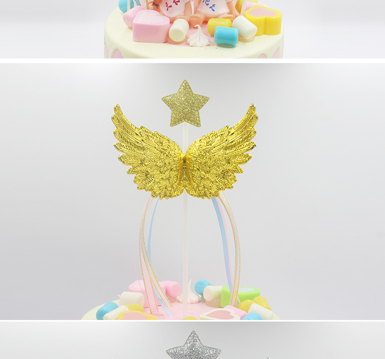 Gold and silver large wings decoration insert_04