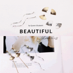 Summer color-preserving electroplated copper DIY jewelry accessories, fan wavy curls, minimalist girly temperament earrings materials wholesale