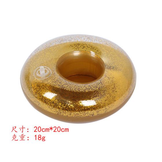 In stock supply pvc inflatable flamingo coaster water inflatable toy floating drink Beach cup holder cup holder