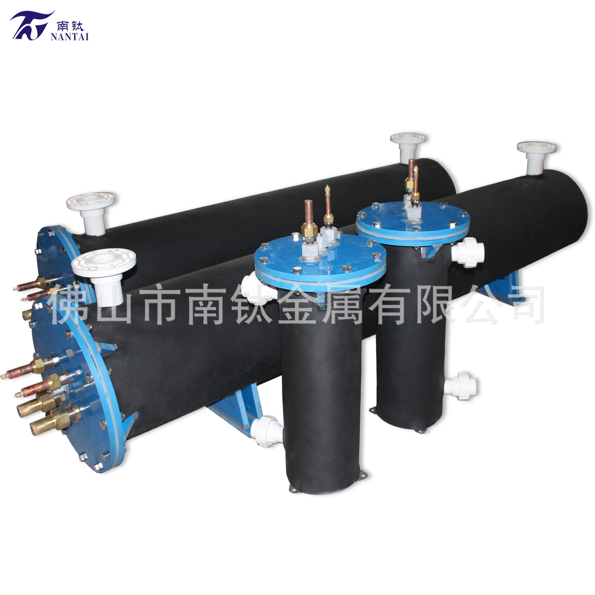 广东高效壳管换热器 钛螺纹管换热器 泳池机钛管换热器 换热器