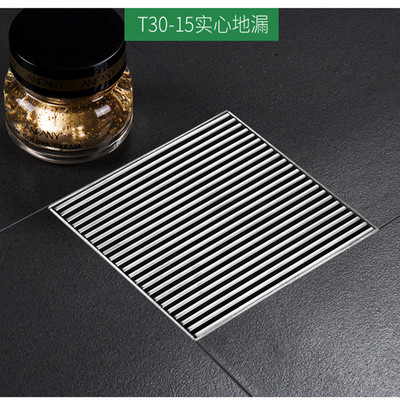 卫生间加厚防臭地漏 淋浴房阳台大排量15*15地漏 304不锈钢地漏|ms
