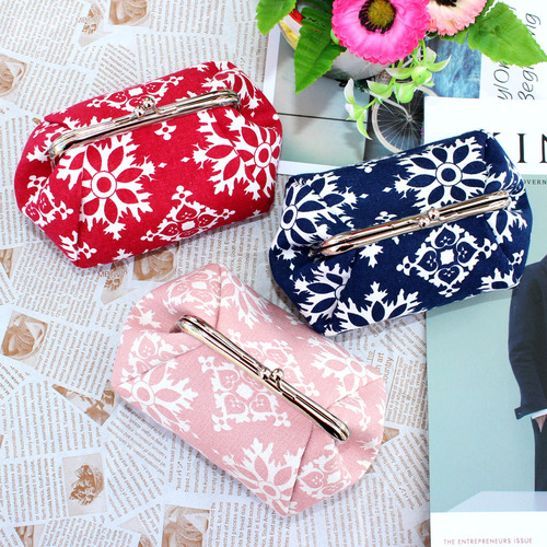 New fabric coin purse, ethnic style cosmetic bag, clutch gold bag creative key bag wholesale