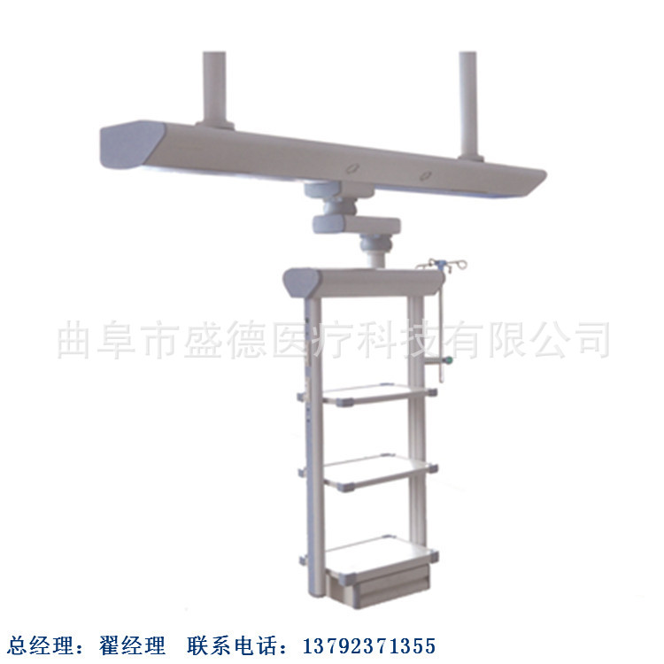 生产厂家电动老年护理床 带轮不锈钢医用台车 1101-ICU悬臂吊桥