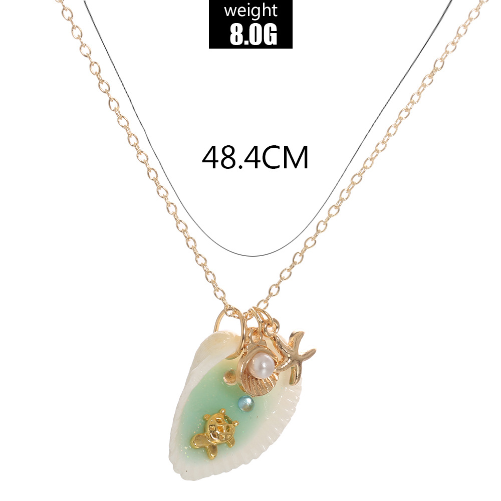 Plage Étoile De Mer Coquille Alliage Coquille Placage Incruster Perles Artificielles Femmes Pendentif display picture 1