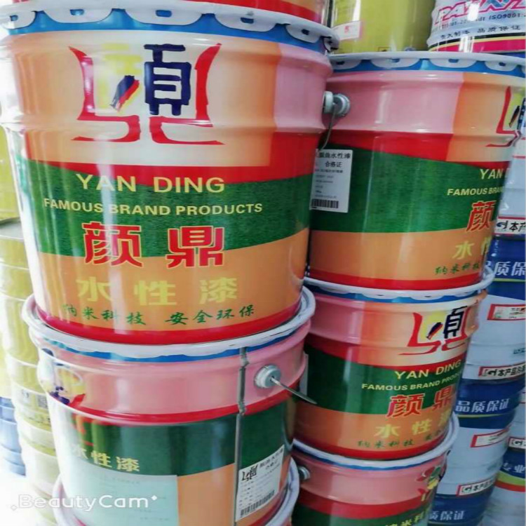 颜鼎牌水性漆红黄兰白黑灰铁红防锈漆纳米科技净味环保金属漆架管