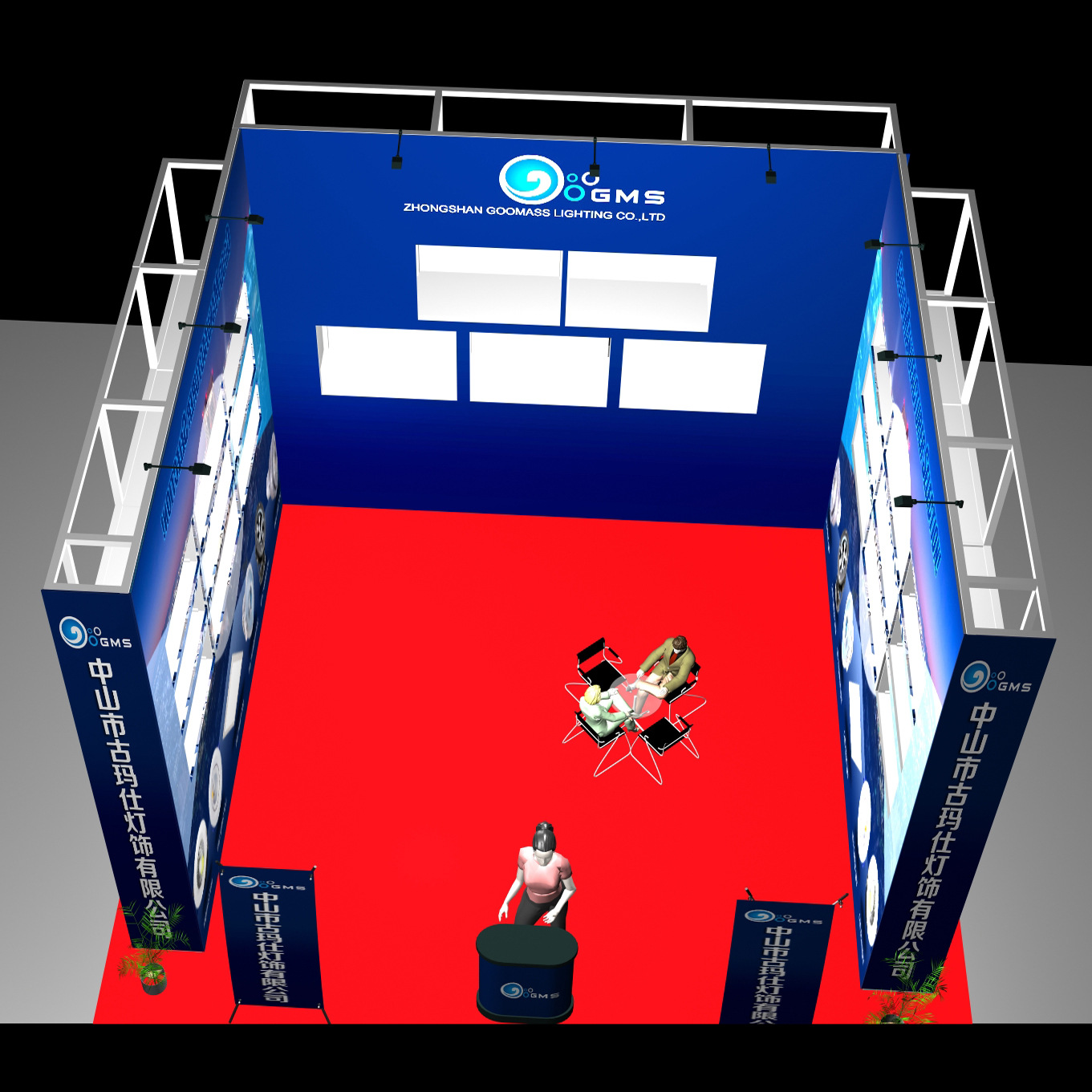 积木展位 便携展台 33方管展架 展位搭建 广告小展台 展示板-阿里巴巴