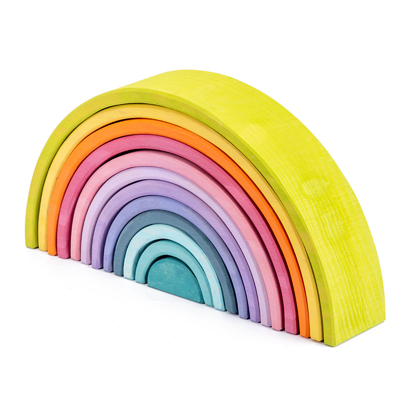 Macaron 10 unidades puesta de sol color del arco iris rompecabezas Madera Juguetes celebridades en línea regalos los niños una pieza entrega