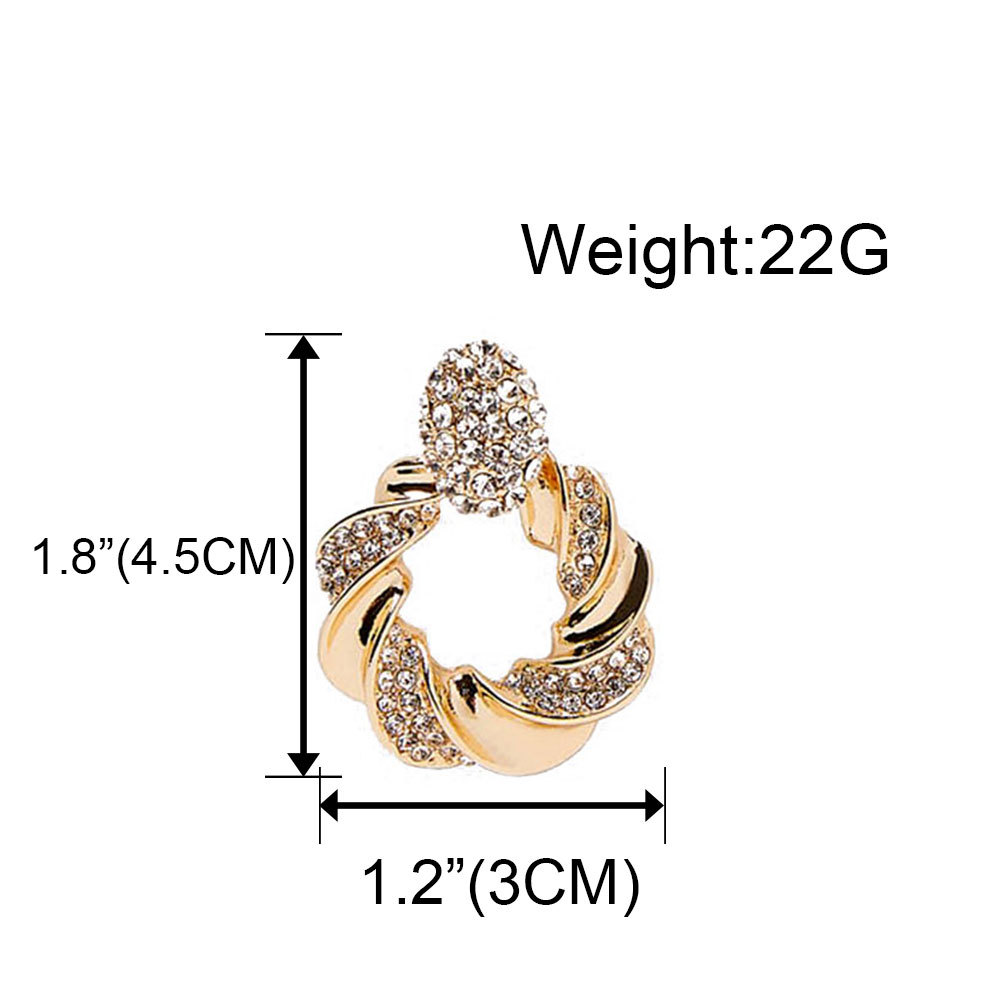 Europäische Und Amerikanische Mode Modeschmuck Mode Diamant Runde Knopf Ohrringe Ohrringe Frauen Erings F4220 display picture 1