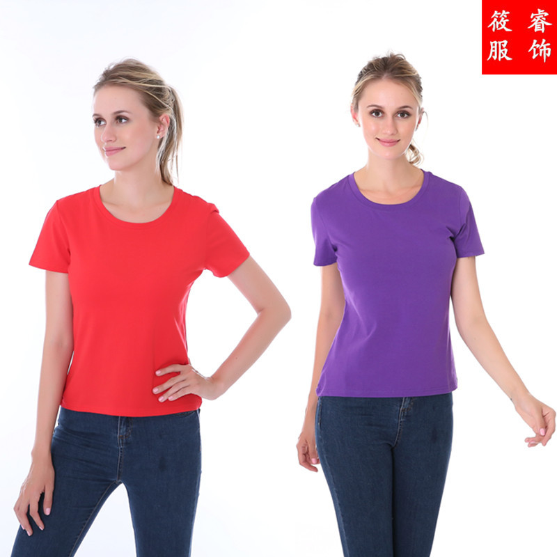 2019新款 女装奥代尔高弹圆领打底衫纯色T恤上衣大码女装一件代发