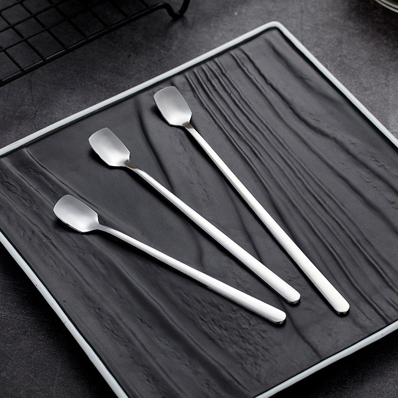 Cuchara de café cuadrada personalizable de acero dorado_voghion.com