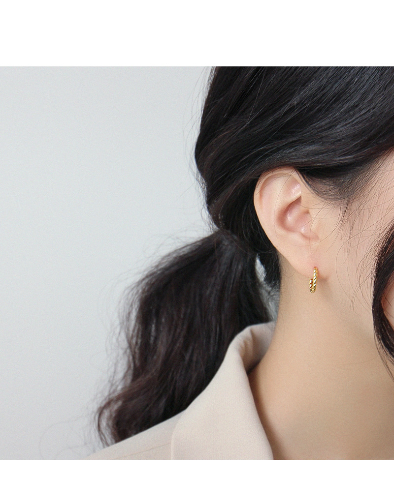 Women'S Gender Handmade Craft Korean Version Of S925 Sterling Silver Circle Twist Earrings