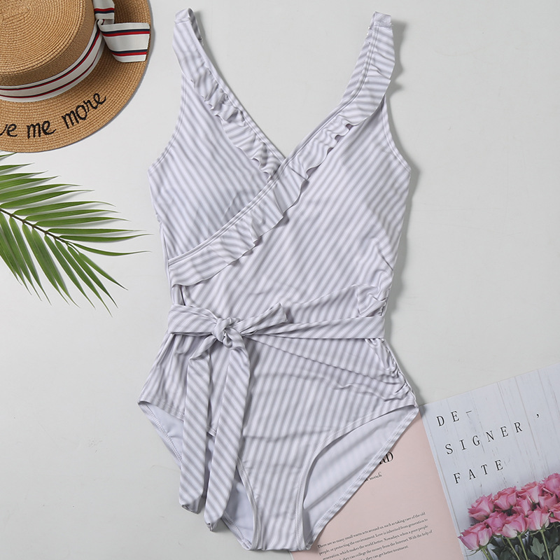 hot style one-piece swimwear new printed waist bikini NSHL904