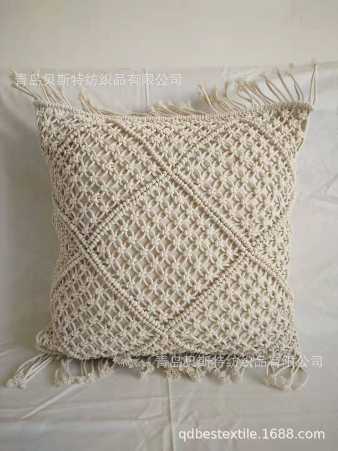 Macrame hand-woven cotton rope pillow cushion cover can be wholesale customized source factory cross-border special supply