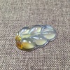 Chalcedin leaf ice species overnight to get rich leaves, men and women crystal golden branch jade leaf pendant pendants spot spot