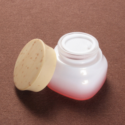 2019 Cosmetic Wood Grain Cap Sub-Bottle, Lotion Fine Mist Spray Set Glass Bottle, Cream Face Cream 50G Bottle