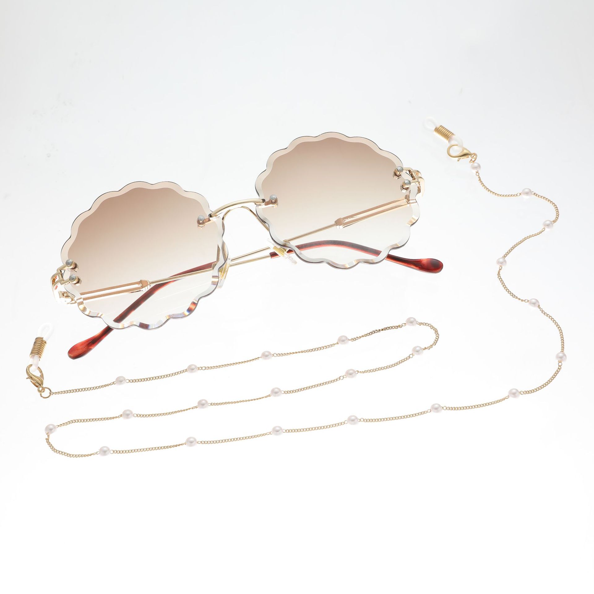 Streetwear Solid Color Imitation Pearl Women's Glasses Chain display picture 3