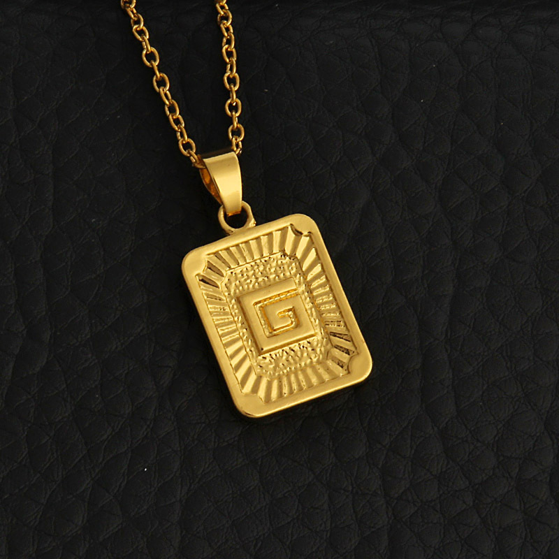 fashion gold medal square letter necklace wholesalepicture27