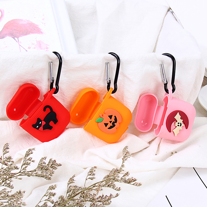 New PVC Halloween cartoon headset storage bag cute cartoon silicone case drop-resistant storage box for couples