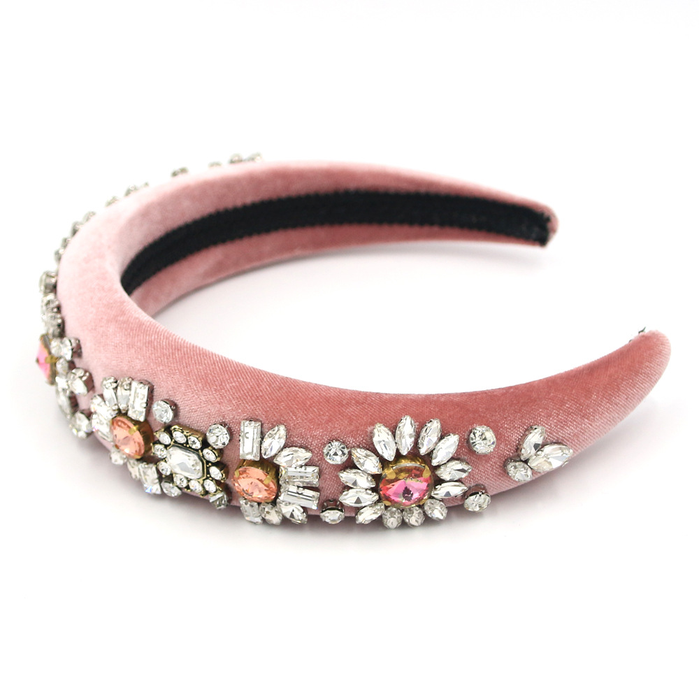 New Sponge Hairband Multi-color Rhinestones Sun Flower Wild Hairband Prom Show Catwalk Hairband Nihaojewelry Wholesale display picture 6