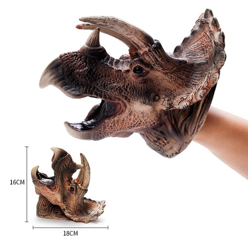 Environmentally friendly parent-child interactive children's soft rubber simulation animal snake shark Tyrannosaurus rex claw model dinosaur hand puppet toy