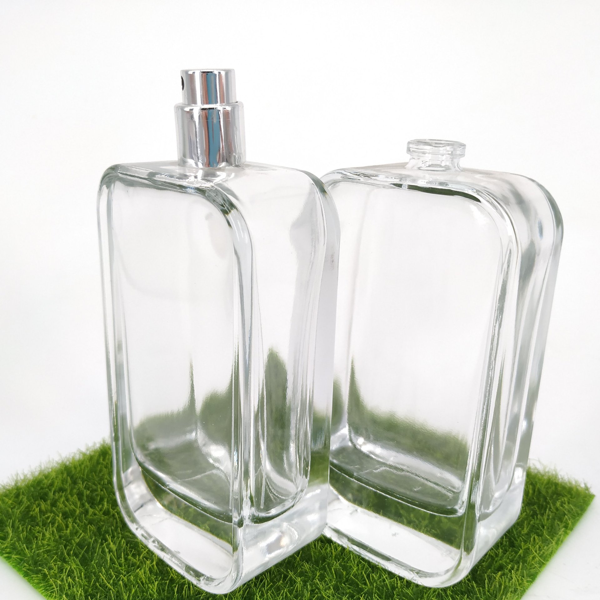 香水瓶100ml香水玻璃瓶抹角方形香水空瓶合金盖香水喷雾瓶