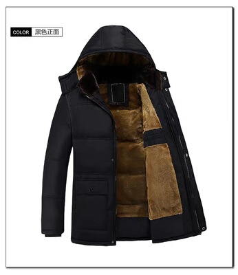 棉衣男中年加厚加绒爸爸装冬装中老年棉袄冬季中长款老人棉服外套|ru