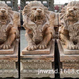 大门口石狮子 庭院摆放小狮子工艺品价格 汉白玉狮子图片