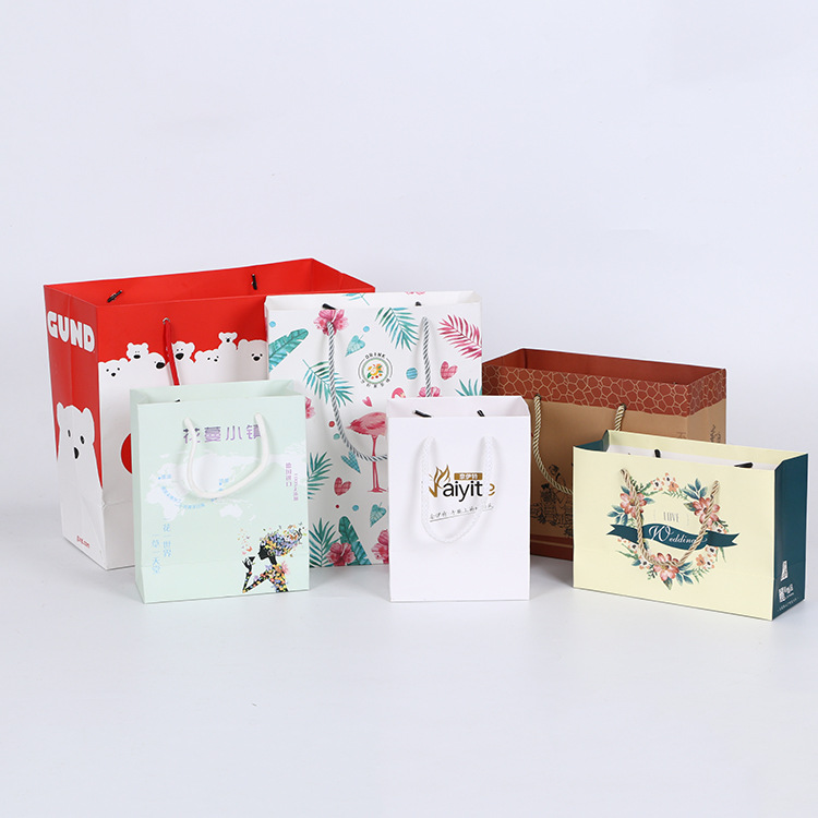 覆膜方底手提纸袋定做广告购物包装服装袋定制白卡纸礼品袋印logo