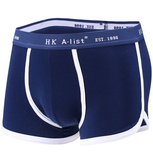 Men's underwear, pure cotton boxer briefs, sports mid-waist youth student breathable boxer briefs