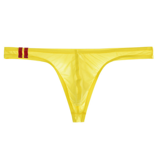 Junye men's ice silk transparent thong thin low-waisted sexy U-convex underwear summer breathable young men's underpants