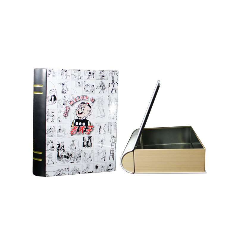 Caja de regalo rectangular en forma de libro personalizada suministro por lotes de 0.23mm paquete de caja de estaño