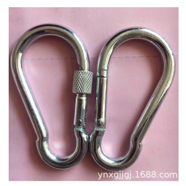 安全扣电镀锌安全弹簧钩 铁登山扣 葫芦扣 秋千钩 保险钩