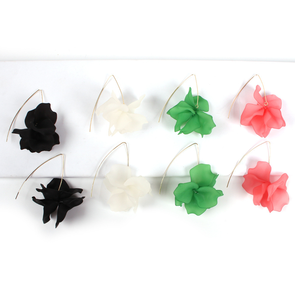 1 Paire Style Simple Fleur Alliage Résine Placage Femmes Des Boucles D'oreilles display picture 1