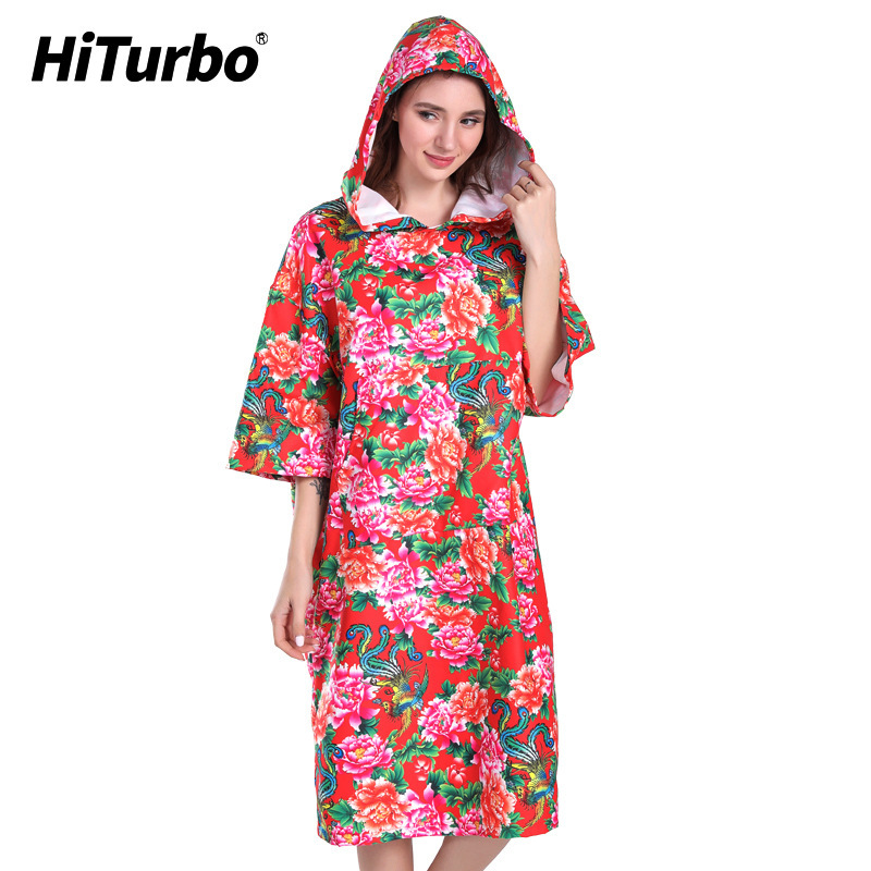 (2개) HITURBO BEACH 목욕 가운 인쇄 흡수, 잠복, 빠른 건조, 태양 방지, 안티 라이트 수영 코트 코트-국가 색상 및 향수