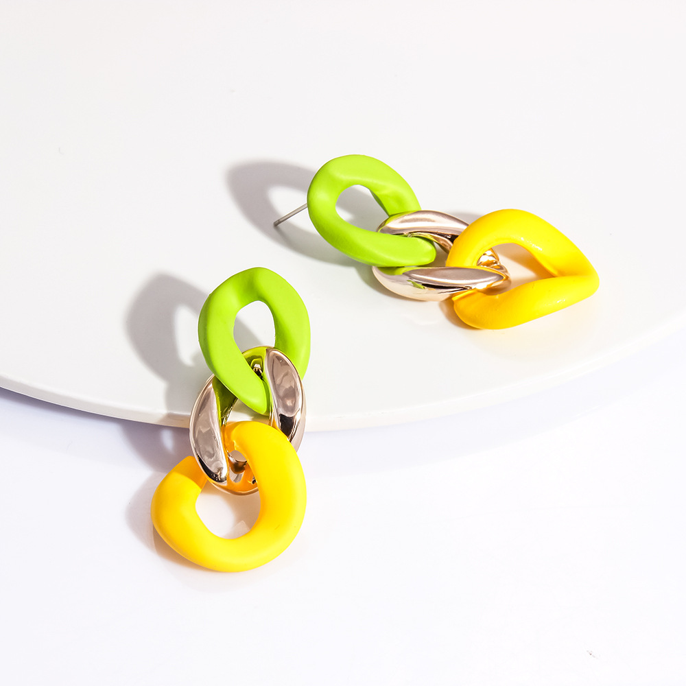 Fashion Water Drop Circle Acrylic Earrings display picture 3