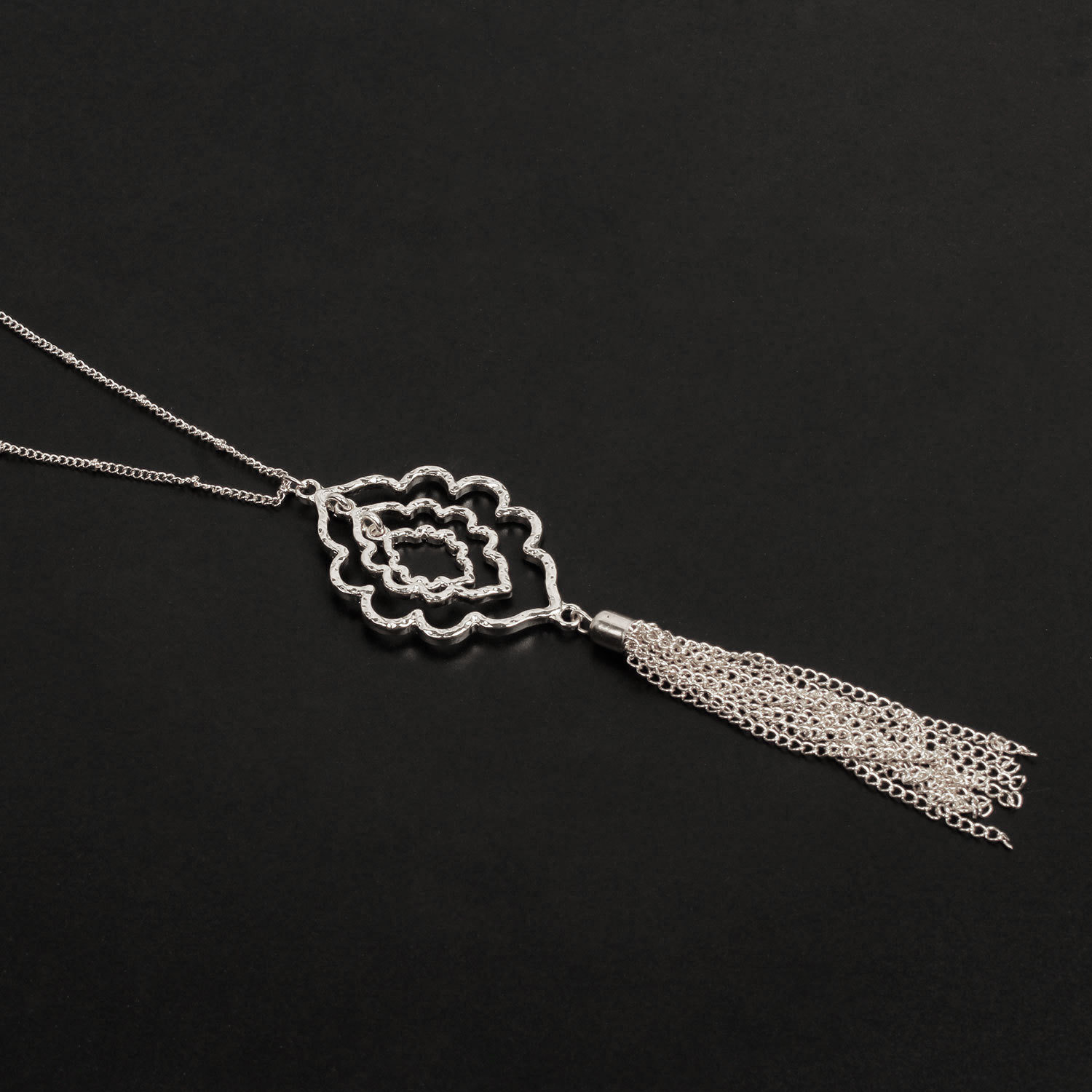 Alloy Material Exaggerated Geometric Round Tassel Alloy Y-necklaces Wholesale