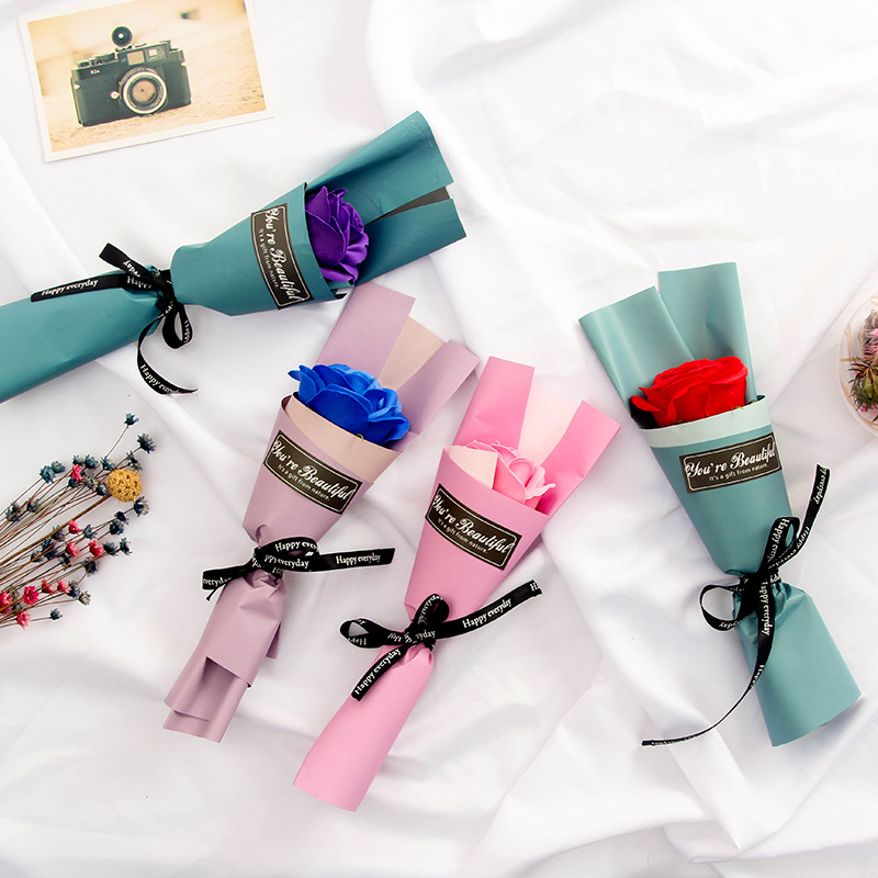 厂家直销圣诞教师七夕节单支玫瑰香皂花支持混批一件代发|ms