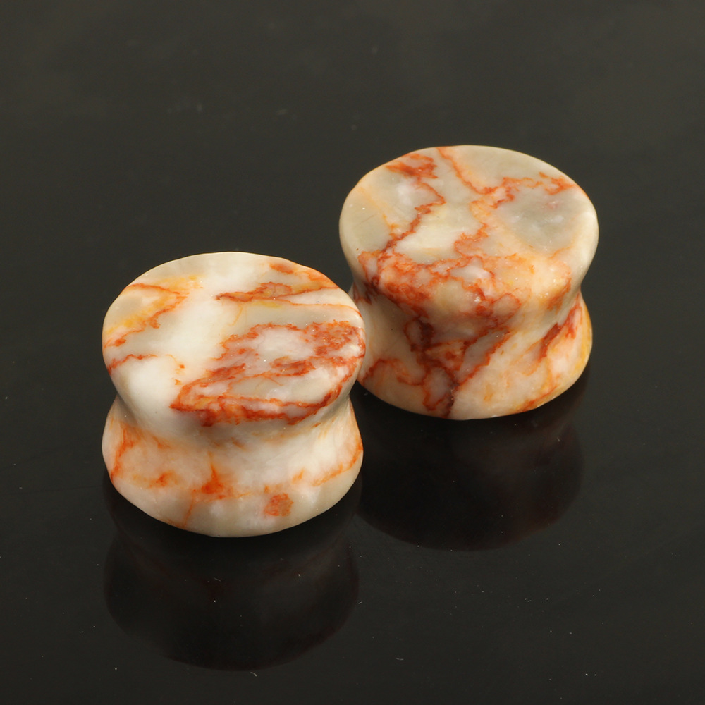 Heart Stone Ear Expander 16mm Natural Stone Ear Plug for Gauged Ears detail image 7
